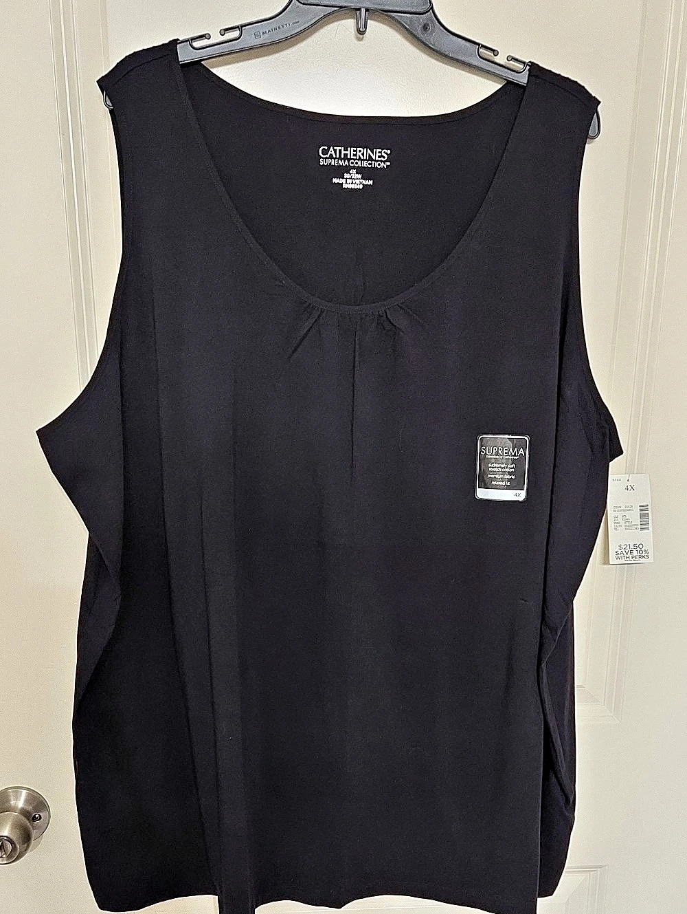 Catherines Suprema Collection Tank Top Black 4X